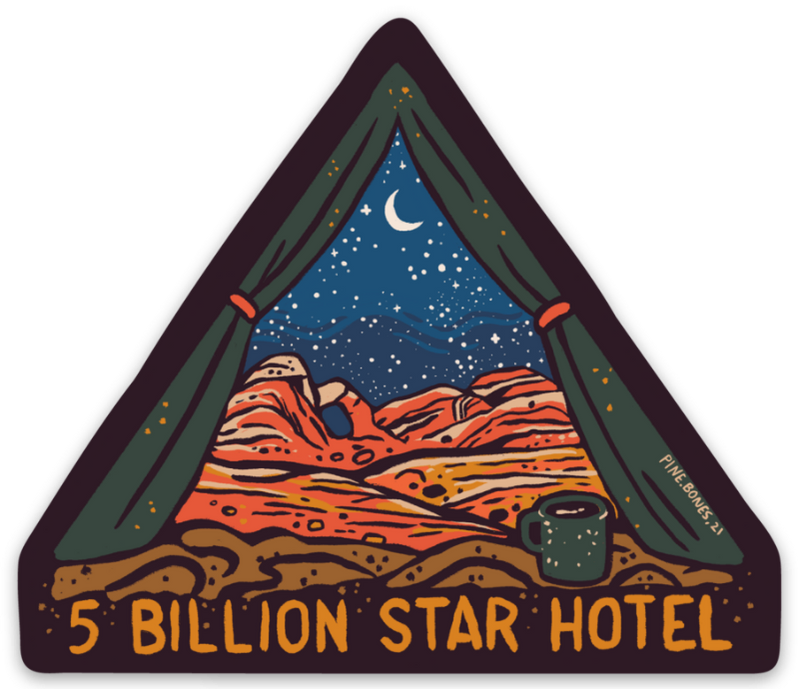 "5 Billion Star Hotel" Sticker By Holls Walck