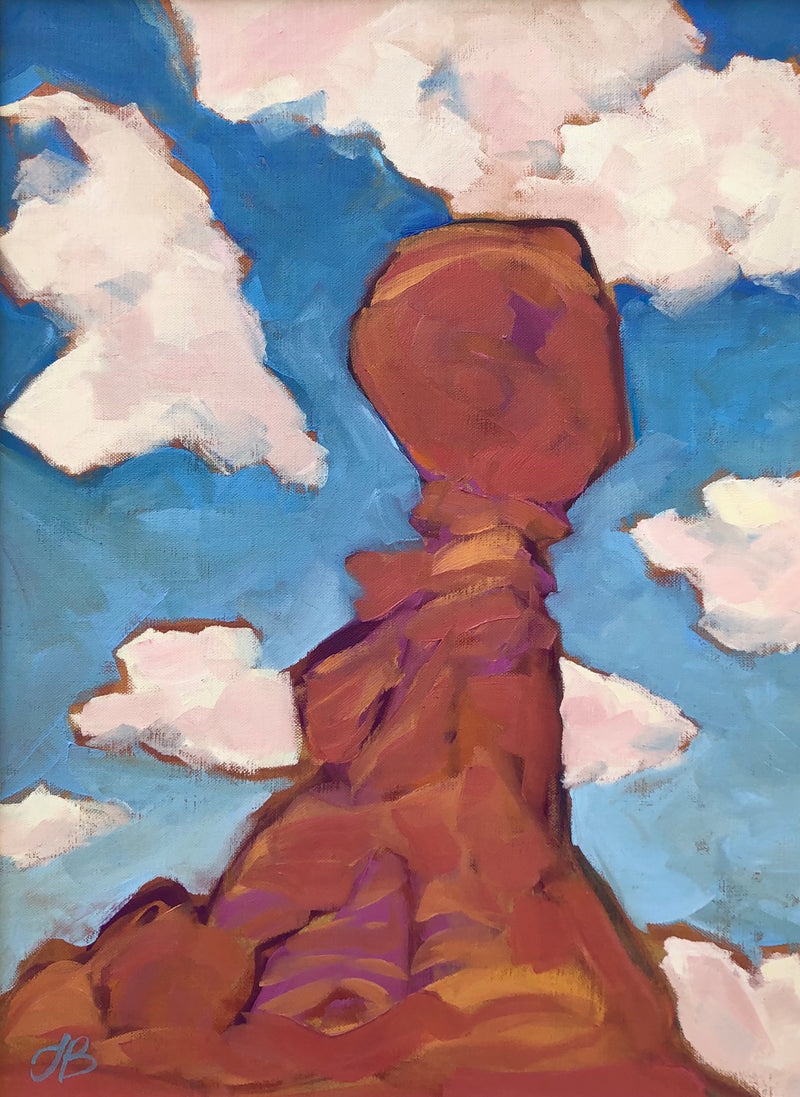 "Balanced Rock in Clouds" Art Print by Julia Buckwalter