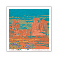 "Three Gossips Courthouse Tower" Square Postcard by Desert Edge Design
