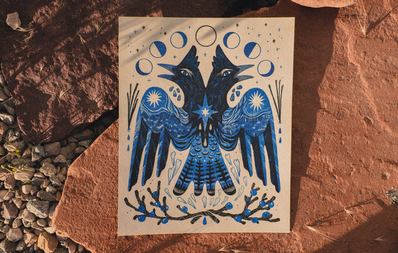 "Steller's Jay" 8x10” Art Print by Pine Bones