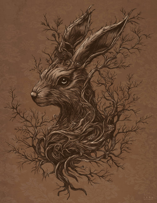 "Wood Rabbit" Art By Issa Designs
