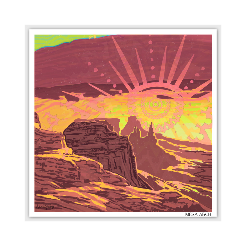 "Mesa Arch" Square Postcard by Desert Edge Design