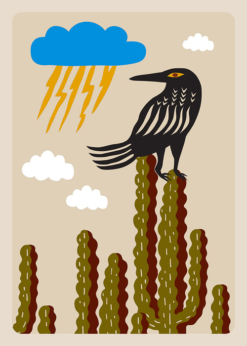 "Crow on Cactus" Postcard Designed by Holli Zollinger