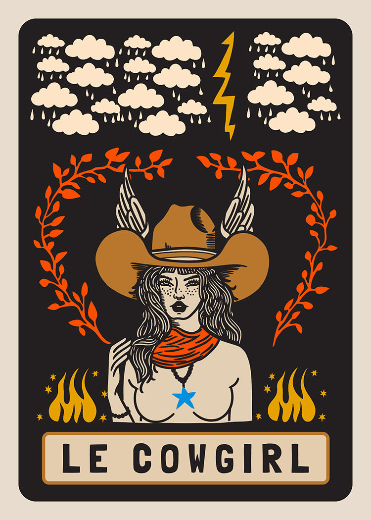 "Le Cowgirl" Postcard Designed by Holli Zollinger