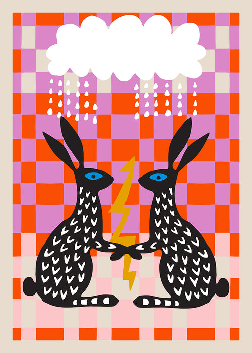 "Rabbit Checker" Postcard Designed by Holli Zollinger