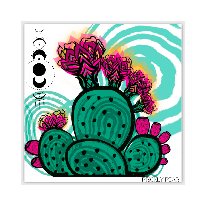 "Prickly Pear" Square Postcard by Desert Edge Design