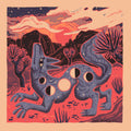 "Sunsets Coyote Rising" 8x8 Art Print by Pine Bones