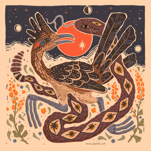 "Desert Dance" 8x8 Art Print by Pine Bones