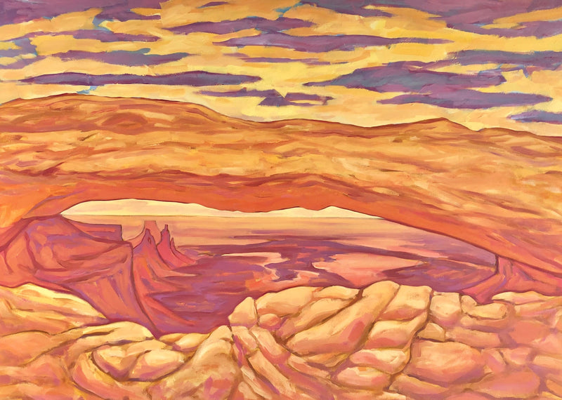 "Welcoming the Sun, Mesa Arch" Art By Julia Buckwalter