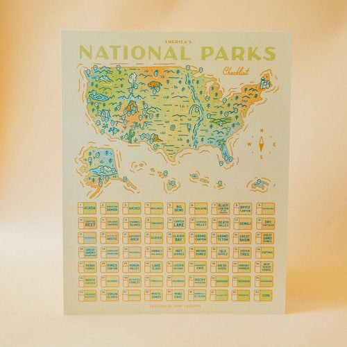 National Parks Check Off Poster By Abby Leighton SALE