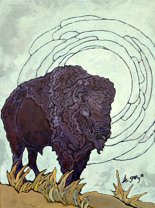 "Bison" Giclée Print on Canvas by Adeline Guay