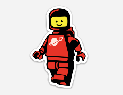 Red Spaceman Clankwerks Sticker