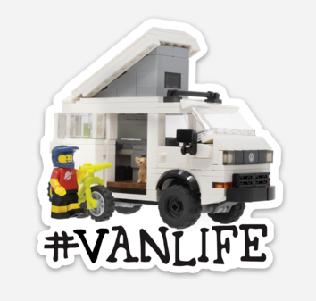 “#Van Life” White Sticker by Brickrock Press